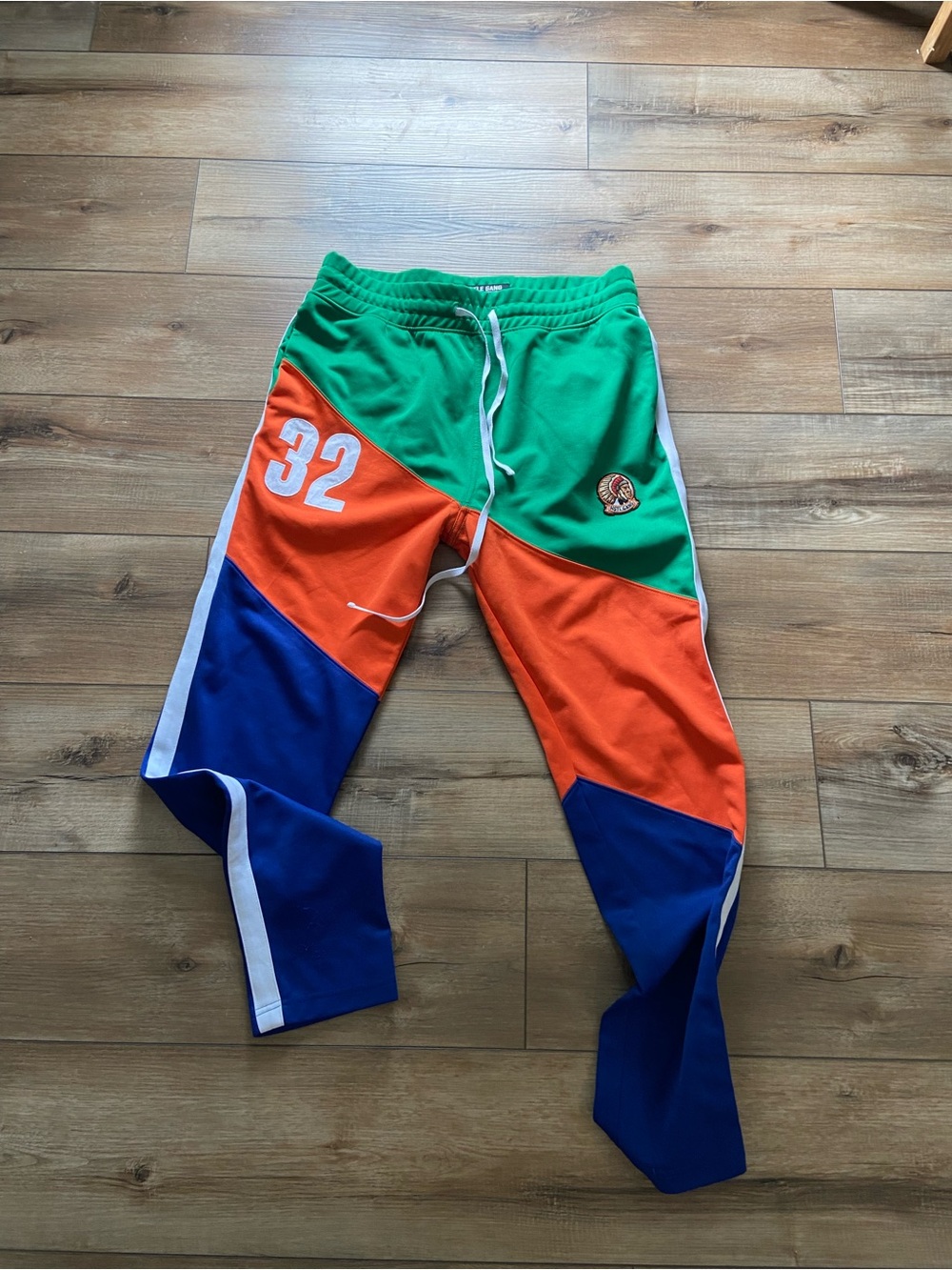 Hustle Gang Green Orange Blue Colorblock Joggers